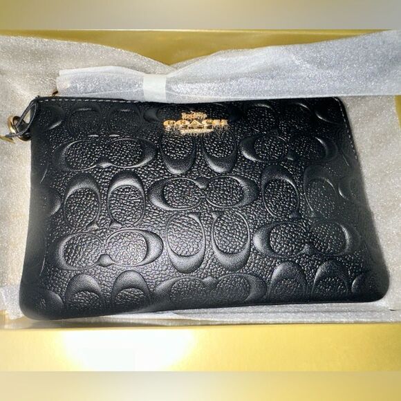 Coach Boxed Corner Zip Wristlet In Signature Leather - Picture 10 of 10